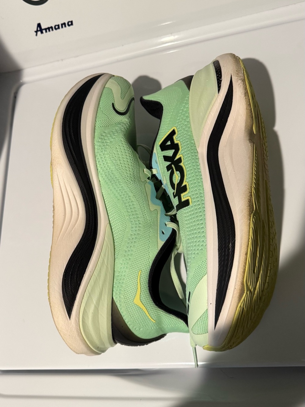 EUC HOKA Skyward X green and yellow sneakers Men’s 10.5D (Regular width) - Picture 5 of 8
